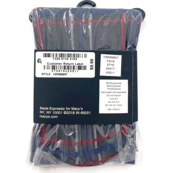 Inc Sheer Plaid Anklet Socks, Black Plaid/ Black/ One Size - Picture 3 of 4